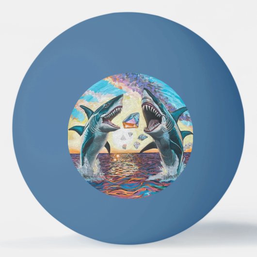 Glamour Chomp-Shark Breaking voor glanzende Parelt Pingpongbal (Voorkant)