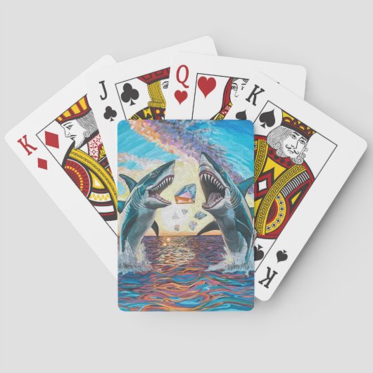 Glamour Chomp-Shark Breaking voor glanzende Parelt Pokerkaarten (Achterkant)
