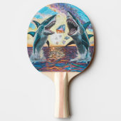 Glamour Chomp-Shark Breaking voor glanzende Parelt Tafeltennisbatje (Achterkant)