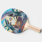 Glamour Chomp-Shark Breaking voor glanzende Parelt Tafeltennisbatje (Zijkant)