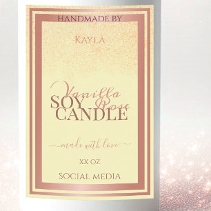 Glamour Cream Product Verpakkingslabels Roos Gold Voedselcontainer Etiket