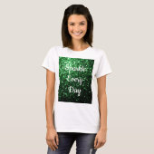 Glamour Dark Green glitter Sparkle each day text T-shirt (Voorkant volledig)