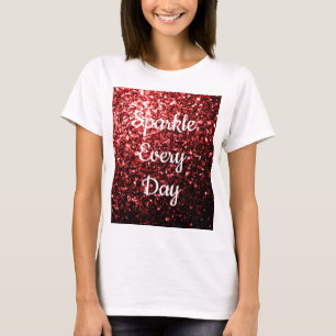 Glamour Dark Red Glitter Sparkle elke dag T-shirt