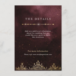 Glamour Deco Bourgondië Vintage bruiloft detail ka Informatiekaartje