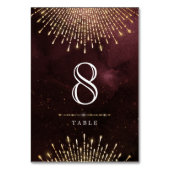 Glamour Deco Bourgondië Vintage trouwtafel kaart (Achterkant)