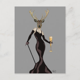Glamour Deer in Black 2 Briefkaart