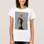 Glamour Deer in Black 2 T-shirt (Voorkant)