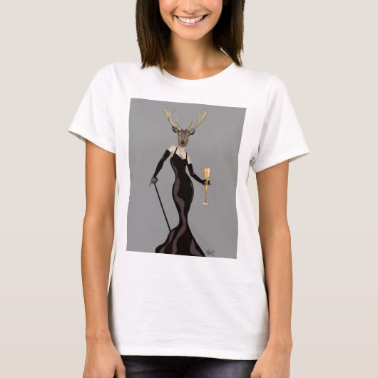 Glamour Deer in Black 2 T-shirt (Voorkant)