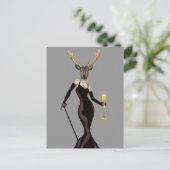 Glamour Deer in Black 3 Briefkaart (Staand voorkant)