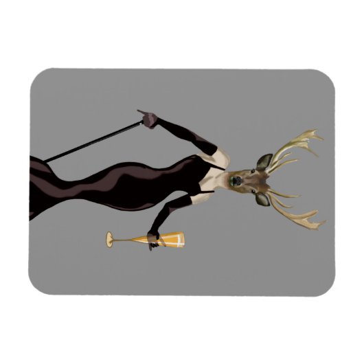 Glamour Deer in Black 3 Magneet (Horizontaal)