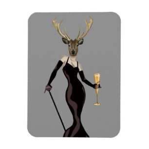 Glamour Deer in Black 3 Magneet