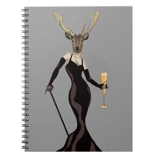 Glamour Deer in Black 3 Notitieboek (Voorkant)