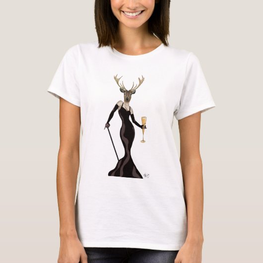 Glamour Deer in Black 3 T-shirt (Voorkant)