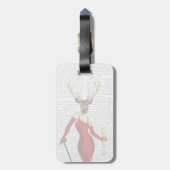 Glamour Deer in het rood Bagagelabel (Achterkant verticaal)