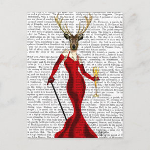 Glamour Deer in het rood Briefkaart