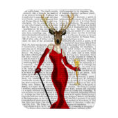 Glamour Deer in het rood Magneet (Verticaal)