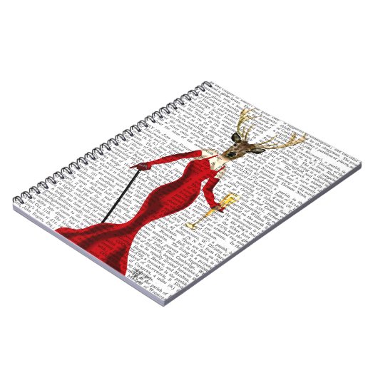 Glamour Deer in het rood Notitieboek (Linkerzijde)