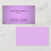 Glamour Design Paarse Gold Elite Plain Luxe Visitekaartje (Voorkant / Achterkant)