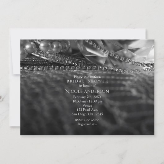  Glamour Diamonds & Pearls Uitnodigingen (Voorkant)