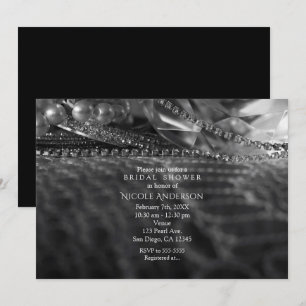  Glamour Diamonds & Pearls-uitnodigingen Kaart