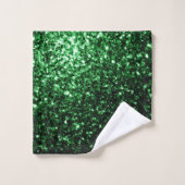 Glamour donkergroene glitters glinsteren bad handdoek (Wasdoekje)