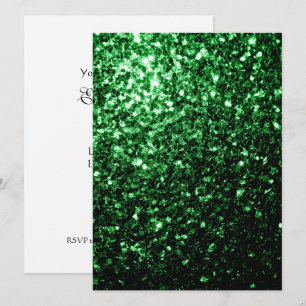 Glamour donkergroene glitterspikkels Personaliseer Kaart