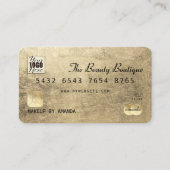 Glamour Elegant Zwart Goud Luxe Credit Kaart Logo Visitekaartje (Voorkant)