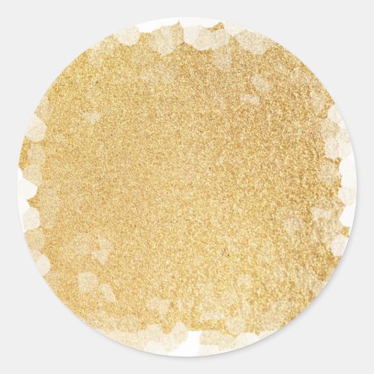 Glamour Elegante Nep Goud Glitter Lege Sjabloon Ronde Sticker (Voorkant)