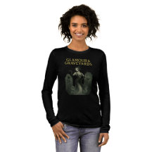 GLAMOUR EN BEGRAAFPLAATSEN T-SHIRT MET LANGE MOUWE