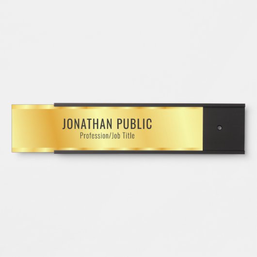 Glamour Faux Gold Metallic look Moderne Sjabloon Deurbordje (Voorkant)