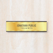 Glamour Faux Gold Metallic look Moderne Sjabloon Deurbordje (Voorkant)