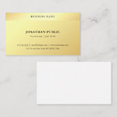 Glamour Faux Gold minimalistisch modern eenvoudig  Visitekaartje (Voorkant / Achterkant)