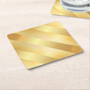 Glamour Faux Gold Modern Elegant Blank Sjabloon Kartonnen Onderzetters