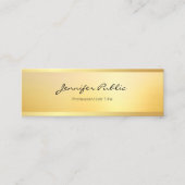 Glamour Faux Gold Modern Minimalistisch Elegant Mini Visitekaartje (Voorkant)
