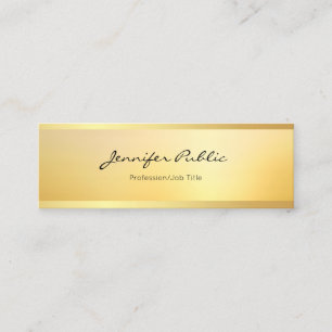 Glamour Faux Gold Modern Minimalistisch Elegant Mini Visitekaartje