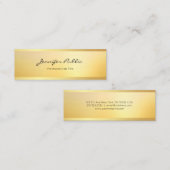 Glamour Faux Gold Modern Minimalistisch Elegant Mini Visitekaartje (Voorkant / Achterkant)