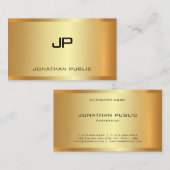 Glamour Faux Gold Moderne Sjabloon Elegant Trendy Visitekaartje (Voorkant / Achterkant)