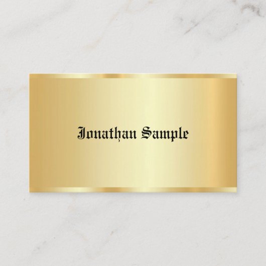 Glamour Faux Gold Sjabloon - Oude tekst Visitekaartje (Voorkant)