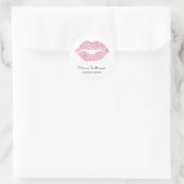 glamour faux roze lippen glitter make-up artiest ronde sticker (Tas)