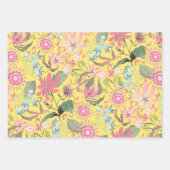 Glamour Floral Yellow Inpakpapier Vel (Voorkant)