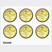 Glamour Geel Goud Glitter Logo Productlabels Ronde Sticker (Vel)