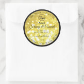 Glamour Geel Goud Glitter Logo Productlabels Ronde Sticker (Tas)