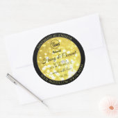 Glamour Geel Goud Glitter Logo Productlabels Ronde Sticker (Envelop)