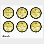Glamour Geel Goud Glitter Logo Productlabels Ronde Sticker (Vel)