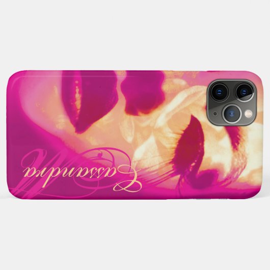 Glamour geschilderd gezicht roze mode iphone case (Achterkant (horizontaal))