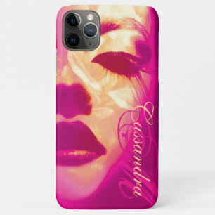 Glamour geschilderd gezicht roze mode iphone case