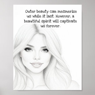 Glamour Girl Art Beauty Quote Poster