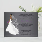 Glamour Girl Bruids Douche Uitnodiging 1 (c1a) (Staand voorkant)