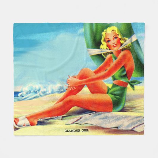 Glamour girl uit 1940 fleece deken (Voorkant (Horizontaal))