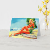 Glamour girl uit 1940 kaart (Gele Bloem)